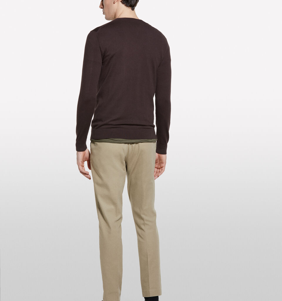 Pull coupe regular marrom escuro - camisolas gola redonda para homem - Marrom-Escuro | Sisley image number 3